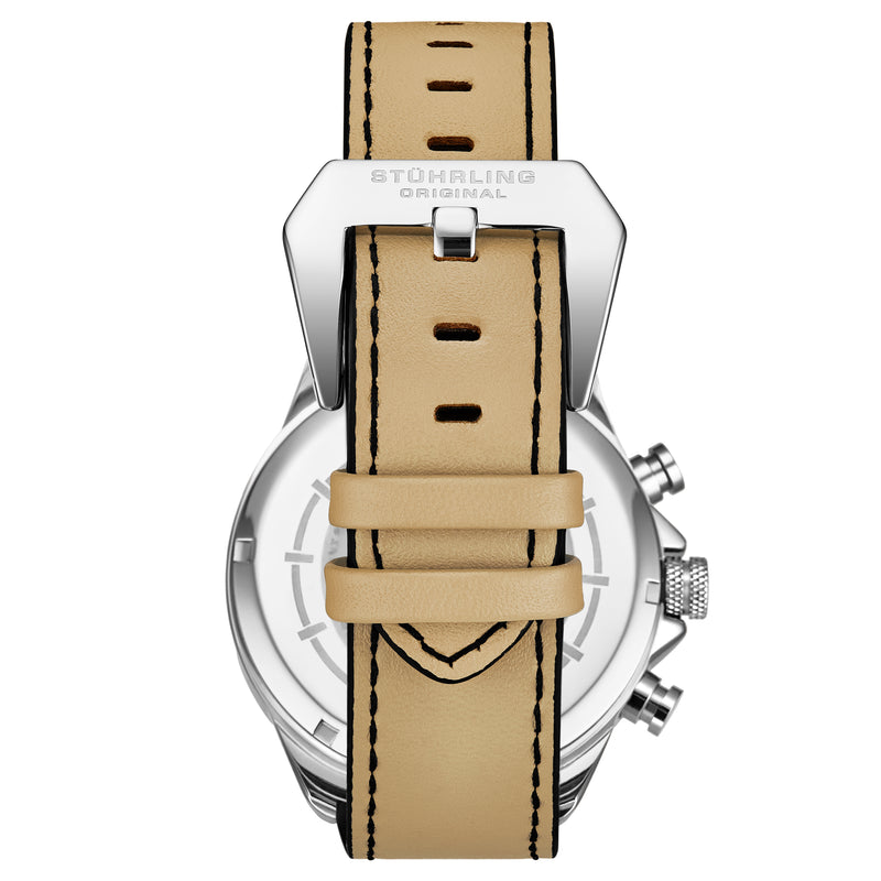 Aviator 929 Beige/Leather | Black Dial