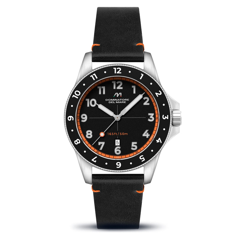 Bandiera Japan Quartz Black / Leather | Black Dial