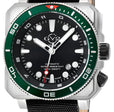 XO Submarine Swiss Made SW200  inner and outer rotating bezel, metal band  Black Black/ green bezel | Black Dial