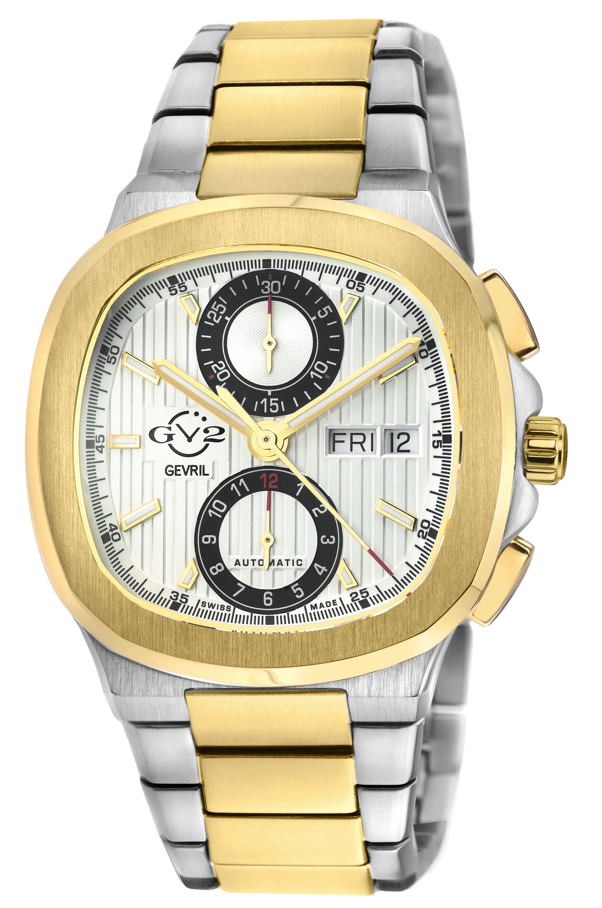 Potente - Chronograph Swiss Automatic Chronograph, SS Case, White Dial, SS/IPYG Bracelet | White Dial