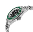 Wall Street Gevril Swiss Made SW200-1 Steel Rotating Green Ceramic Bezel , 316L case, Black Dial | Black Dial
