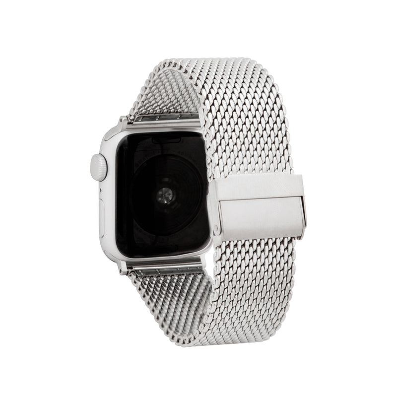 Thick Mesh Band for Apple Watch Ultra & Series 8/7/6/5/4/3/2/1/SE Silver (42mm | 44mm | 45mm | 49mm) |  Dial