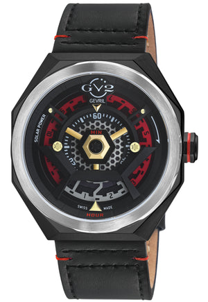 Stella Solare Swiss Ronda 212 Solar Quartz, 5 jewels, ultra-thin, Black/Red subtle depth, dual-tone dial | Black/Red Dial