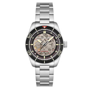 Croft 42 Skeleton Automatic Black & Red / Stainless Steel | Black Dial