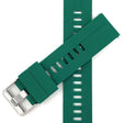 Bandini SIL.122 | Mens Quick Release Grooved Silicone Heavy Duty Sports Watch Band - 22mm / Green 22mm / Green |  Dial