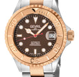 Wall Street Gevril Swiss Made SW200 Steel Rotating Bezel Diver's watch, Two toned  bezel, Brown dial     DIal | Brown Dial