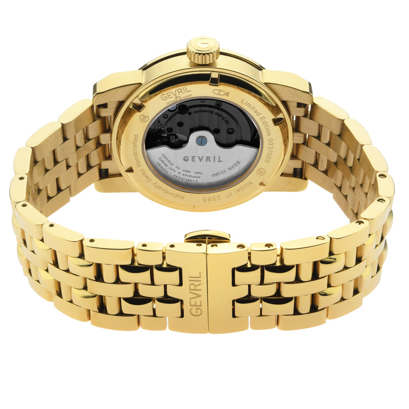 Madison Gevril Madison Sellita SW200 Watch exhibition caseback gold | Silver Dial
