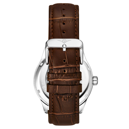Denmark 3947 Automatic 42mm Skeleton Brown/Leather | Gray Dial