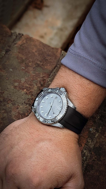 Damascus Swiss Automatic SW200 Deep Marine Explorer II Damascus/Natural Damascus Dial | darkgrey Dial