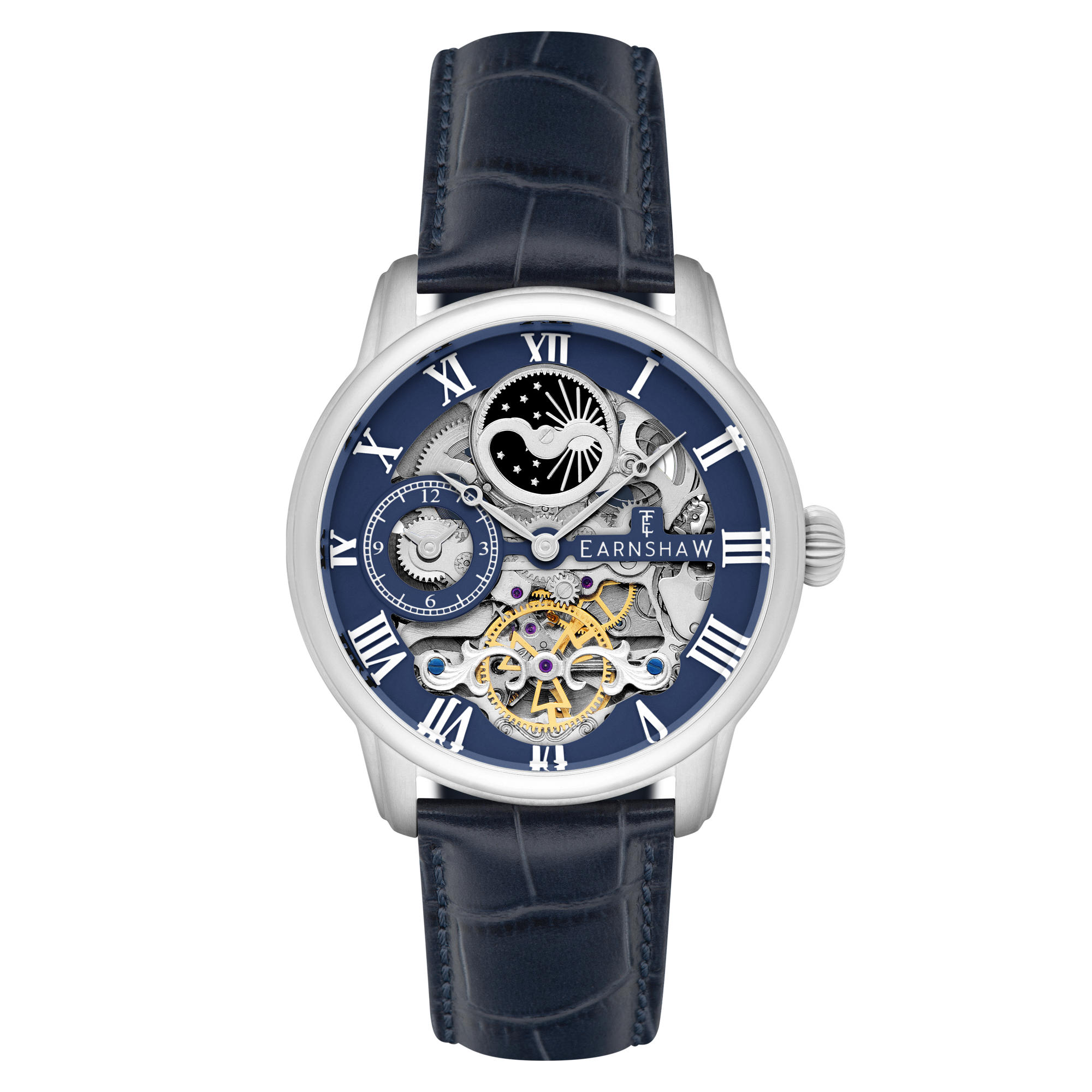 Longitude Automatic Skeleton Blue / Blue Leather Blue Dial