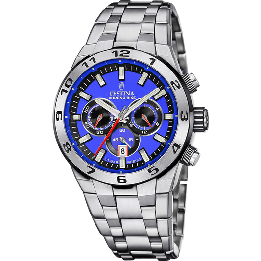 Chrono Bike Blue / Stainless steel Blue Dial