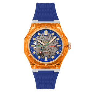 Ravello Automatic Orange & Blue / Silicone | Blue Dial