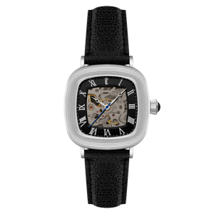 Heritage Chester Skeleton Automatic Black / Genuine Leather | Black Dial
