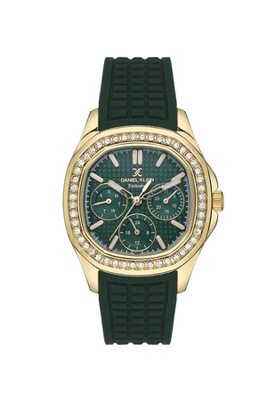 Womens Multifunction, Silicone, Day / Date - DK13665 Gold / Green White Dial