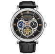 Dual Time Automatic Majestic 47mm Skeleton Black/Leather | Black Dial