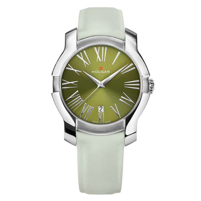 Women's Green Dial, Stainless Steel Case and Frost Leather Strap | Green Dial