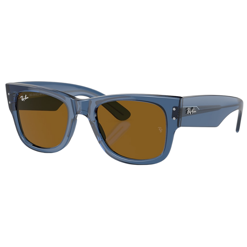 RAY BAN MEGA WAYFARER UNISEX Transparent Blu / Brown Bio-Based