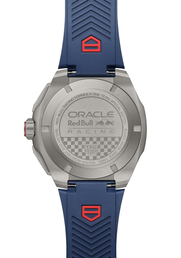TAG HEUER FORMULA 1 CHRONOGRAH X ORACLE RED BULL RACING 44M, TITANIUM CASE, BLUE RUBBER STRAP, BLUE Red Bull Racing | Blue Dial