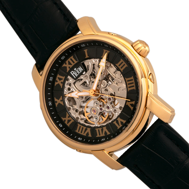 Kahn Skeleton Watch Gold/Black | Black Dial