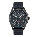 Spitfire Lock Chronograph Watch Black / Leather | Black Dial