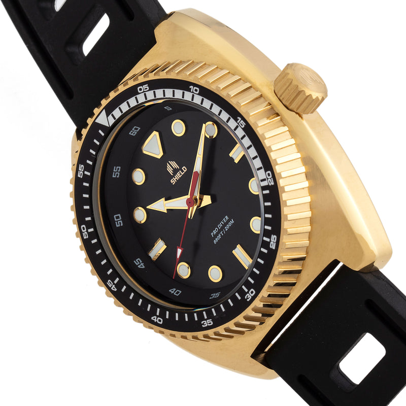Dreyer Pro Diver 20ATM, Swiss Super Lume Gold/Black | Black Dial