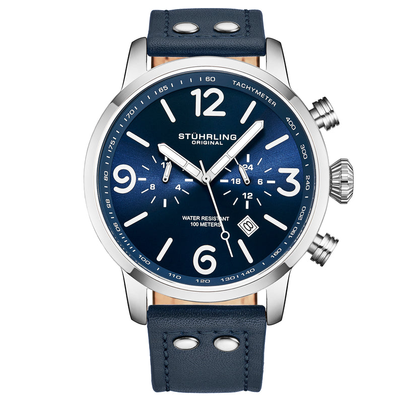 Aviator Blue/ Leather | Blue Dial