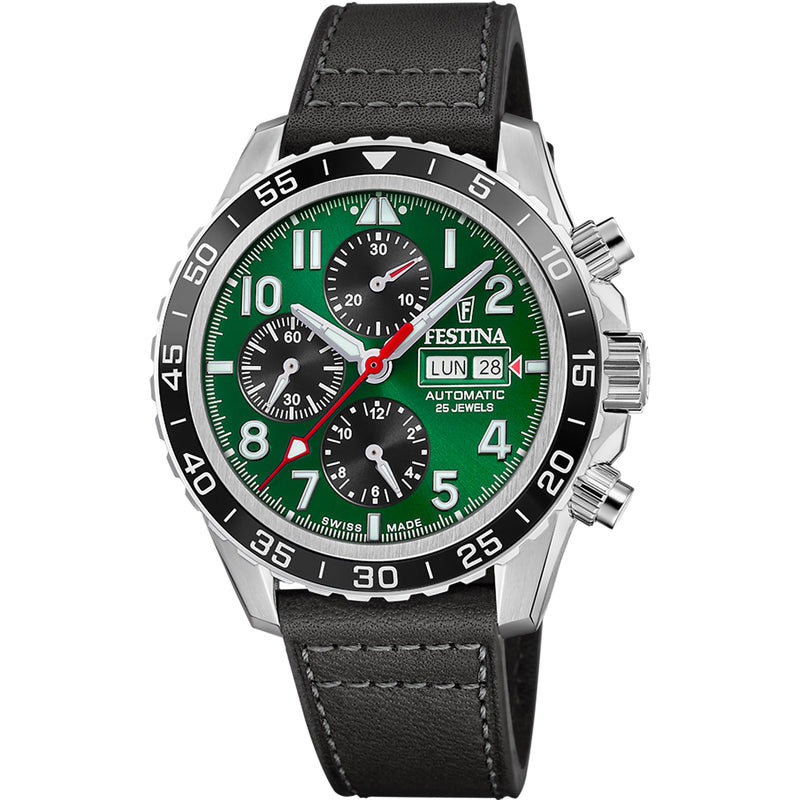 Chronograph Ceramic Green / Leather | Green Dial