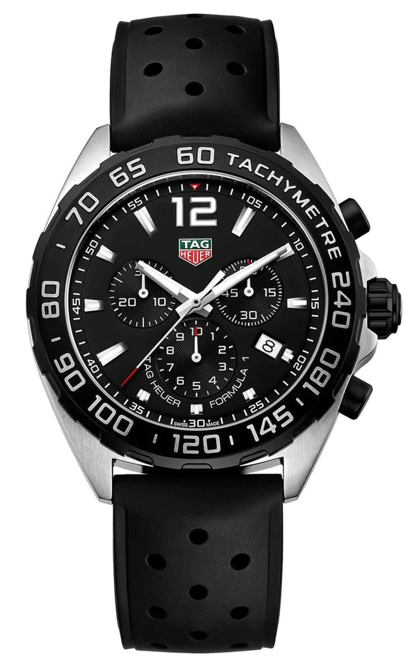 Formula 1 Quartz Black Dial, Black Bezel, Chronograph, Racing Strap | Black Dial