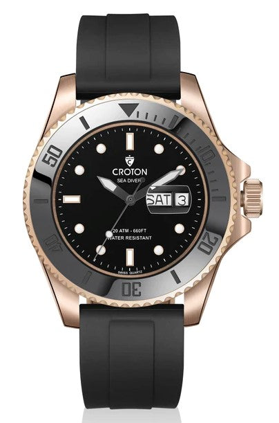 Croton Sea Diver Rose/Black/Black | Black | CA301308BKBK  display picture 1