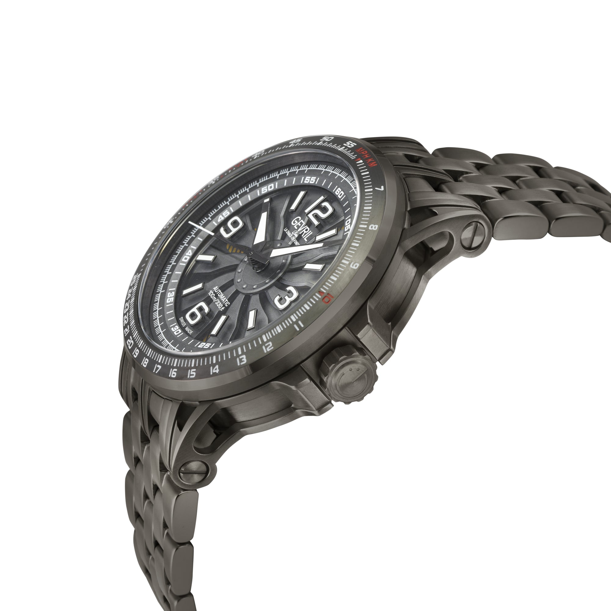 Wind Master Automatic Gevril Men's Automatic Wind Master Gray Dial IP/GUN Stainless Steel Bracelet | Gray Dial