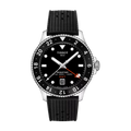 Seastar 1000 GMT Black / Rubber | Black Dial
