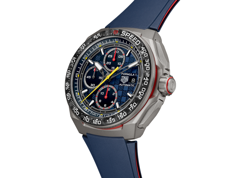 TAG HEUER FORMULA 1 CHRONOGRAH X ORACLE RED BULL RACING 44M, TITANIUM CASE, BLUE RUBBER STRAP, BLUE Red Bull Racing | Blue Dial