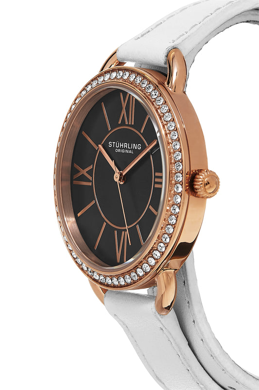 Vogue White Leather | Black Dial