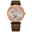 Luxe Automatic Skeleton Brown/Leather | Rose Dial
