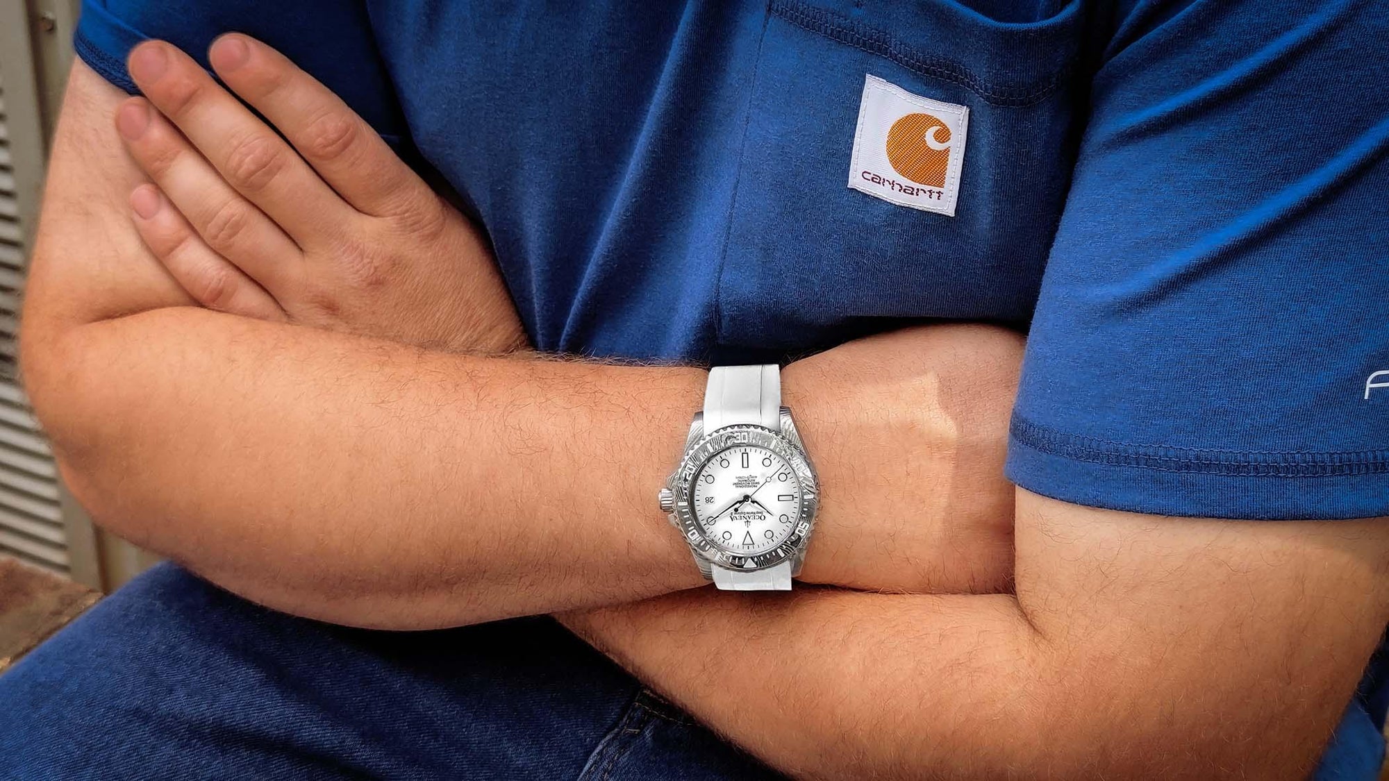 Oceaneva Damascus Swiss Automatic SW200 Deep Marine Explorer II (Damascus/White Dial)