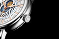 Symphony Silver case/Leather strap/ Brass Dial | White Dial