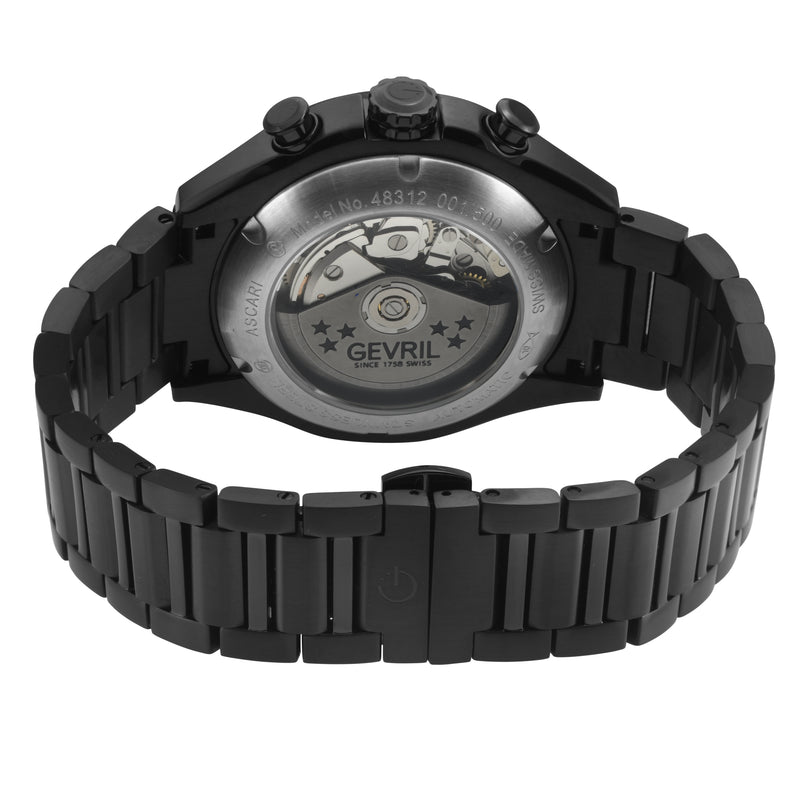 Ascari - Chronograph Swiss made Automatic Chrono Sellita SW500 forged carbon bezel  Black, IPBK Stainless steel | Black Dial