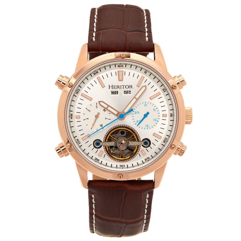 Wilhelm Brown/Rose Gold | Silver Dial