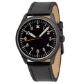 Islander Black DLC Aviator Automatic Watch with Leather Strap and an Anti-Reflective Sapphire Crystal