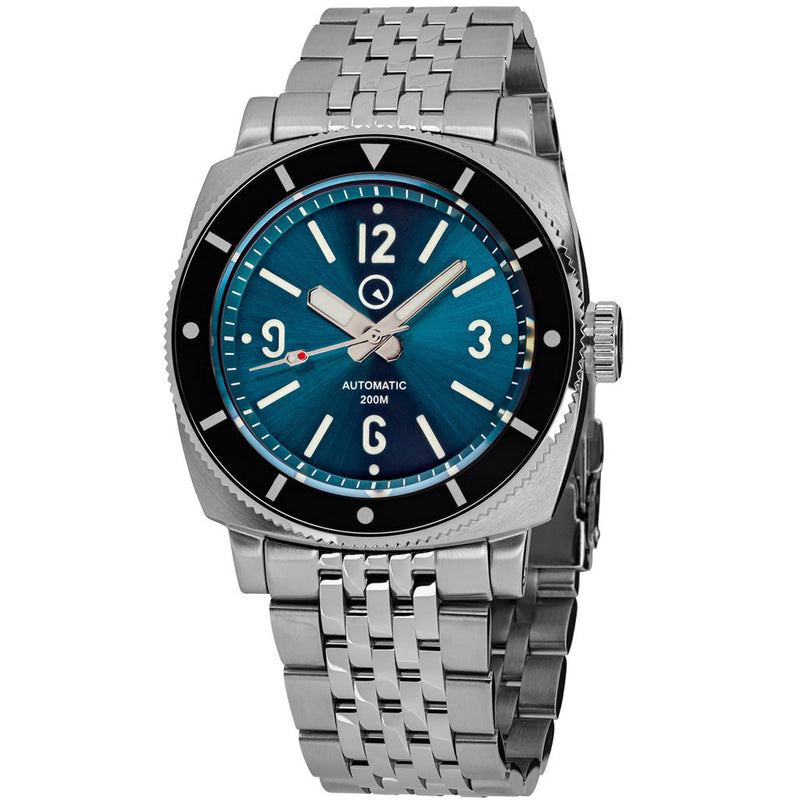 Islander Blue-Green Sandwich Dial Automatic Dive Watch with AR Sapphire Crystal, and Luminous Ceramic Bezel Insert