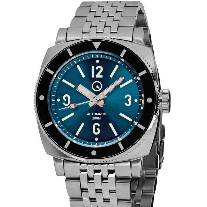 Islander Blue-Green Sandwich Dial Automatic Dive Watch with AR Sapphire Crystal, and Luminous Ceramic Bezel Insert