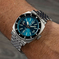 Islander Blue-Green Sandwich Dial Automatic Dive Watch with AR Sapphire Crystal, and Luminous Ceramic Bezel Insert