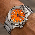 Islander Orange Dial Automatic Dive Watch with AR Double Dome Sapphire Crystal, and 120-click Bezel