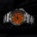 Islander Orange Dial Automatic Dive Watch with AR Double Dome Sapphire Crystal, and 120-click Bezel