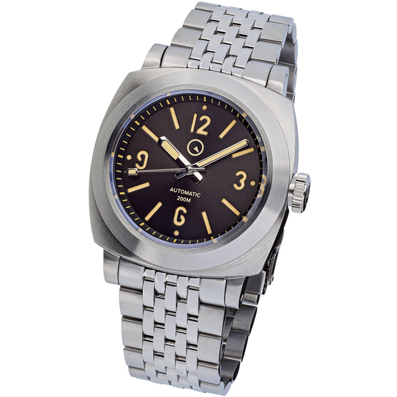 Islander Black Sandwich Dial Automatic Dive Watch with AR Sapphire Crystal, and Pilot Bezel