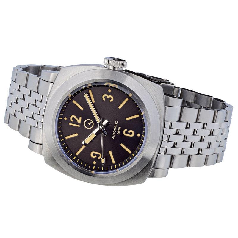 Islander Black Sandwich Dial Automatic Dive Watch with AR Sapphire Crystal, and Pilot Bezel