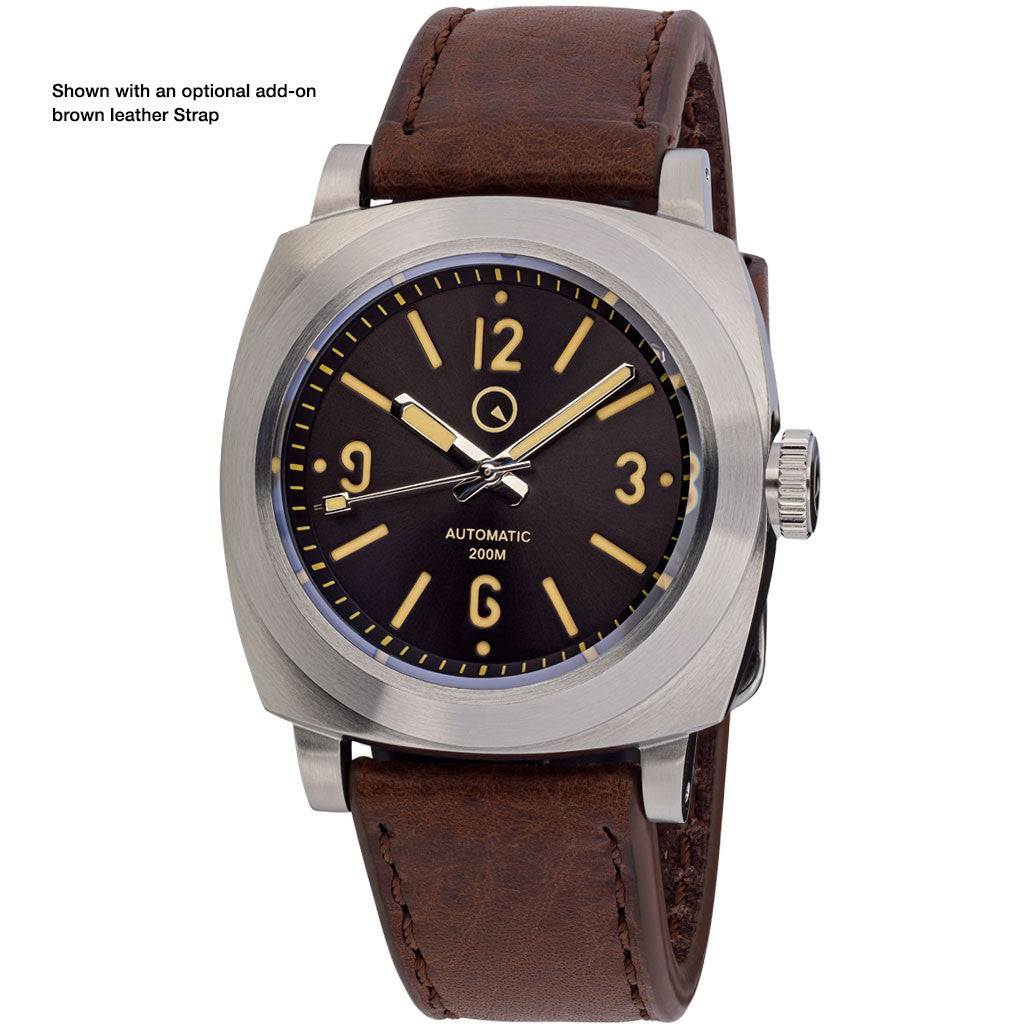 Islander Black Sandwich Dial Automatic Dive Watch with AR Sapphire Crystal, and Pilot Bezel