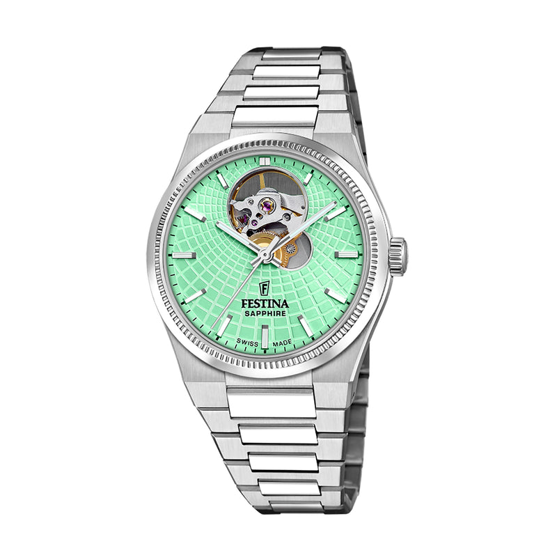 Rive Open Heart Green / Stainless Steel | Green Dial