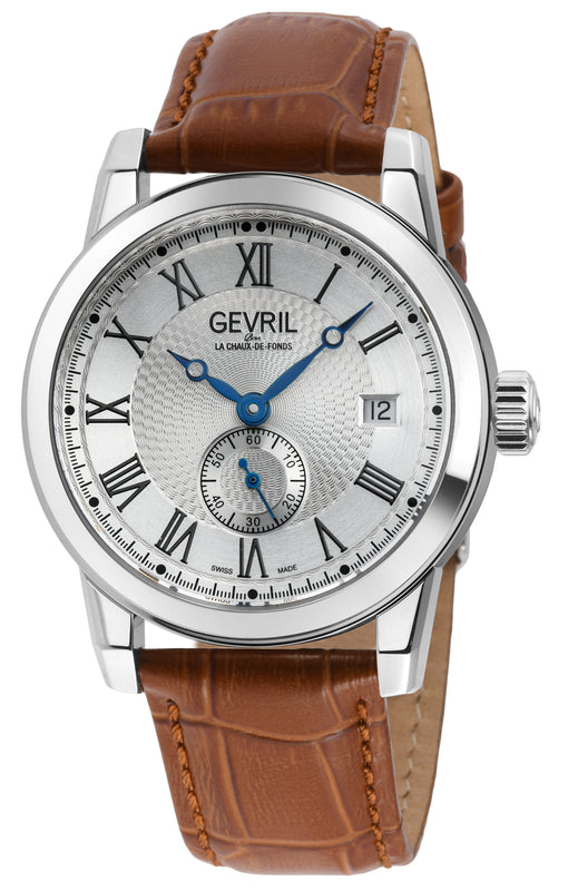 Madison Swiss Made ETA 2895 silver leather | Silver Dial