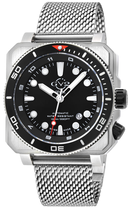 XO Submarine Sellita SW200 rotating bezel Black Divers watch Mesh | Black Dial